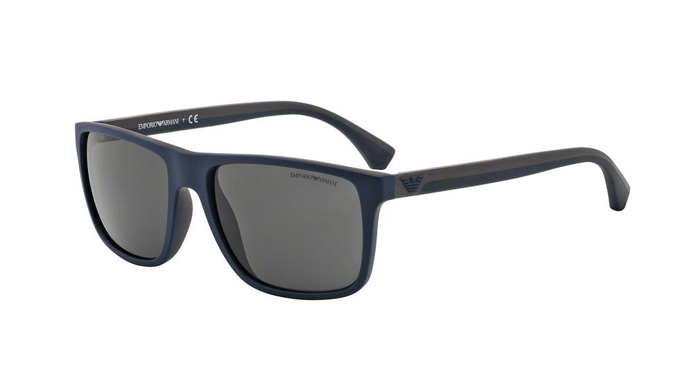 Armani EA4033 Single Vision Prescription Sunglasses EA4033-523087-56 - Lens Diameter 56 mm, Frame Color Top Blue/brown Rubber