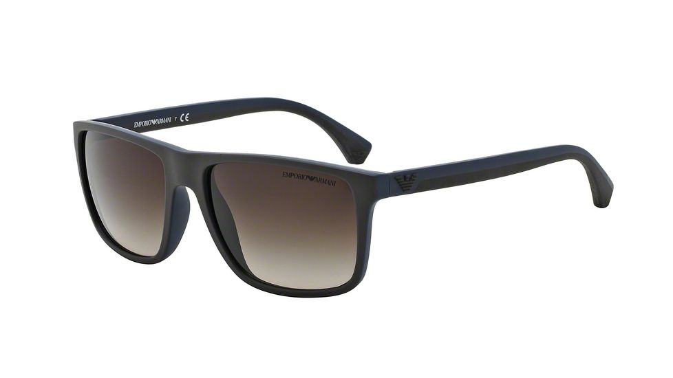 Armani EA4033 Single Vision Prescription Sunglasses EA4033-523113-56 - Lens Diameter 56 mm, Frame Color Brown/rubber Blue