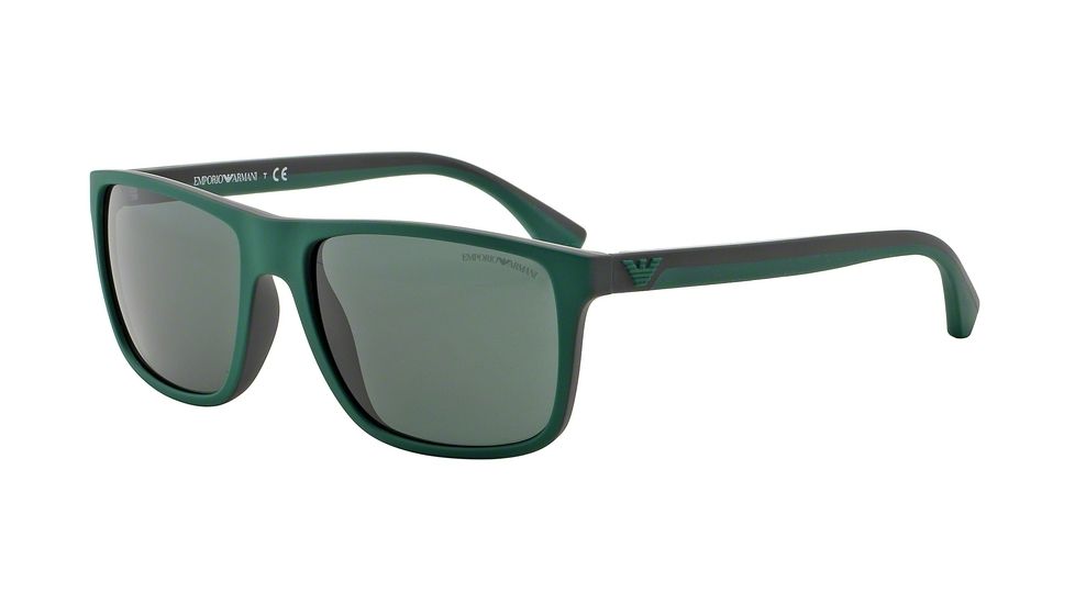 Armani EA4033 Single Vision Prescription Sunglasses EA4033-523271-56 - Lens Diameter 56 mm, Frame Color Green/rubber Black