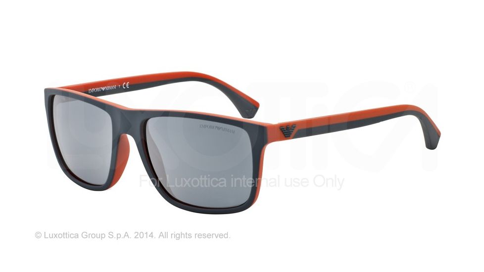 Armani EA4033 Single Vision Prescription Sunglasses EA4033-52336G-56 - Lens Diameter 56 mm, Frame Color Grey/rubber Orange