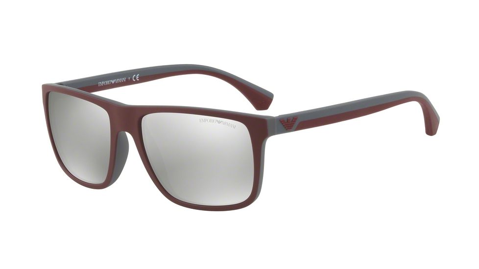 Armani EA4033 Single Vision Prescription Sunglasses EA4033-56166G-56 - Lens Diameter 56 mm, Frame Color Top Bordeaux On Dk Grey Rubber
