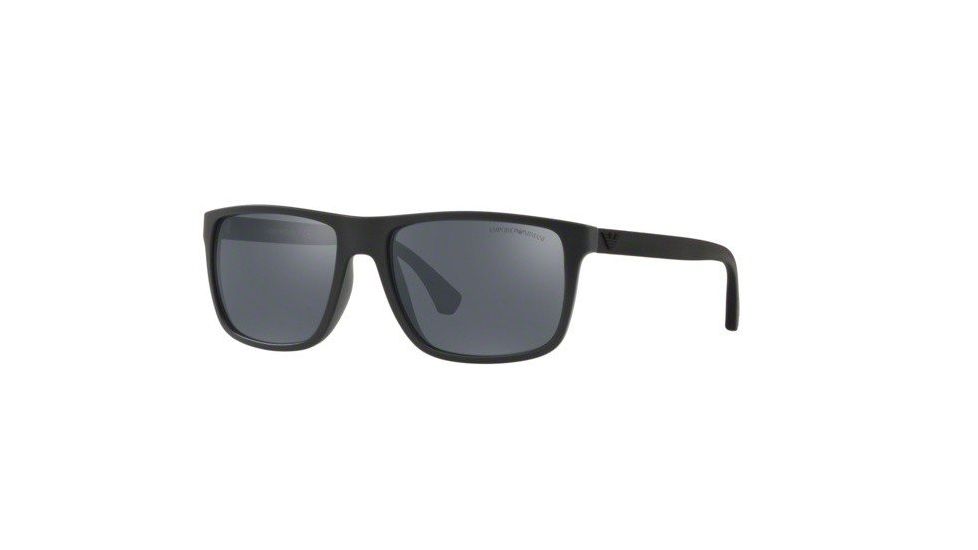Armani EA4033 Single Vision Prescription Sunglasses, 56mm, Black Rubber, EA4033-56496Q-56-SV