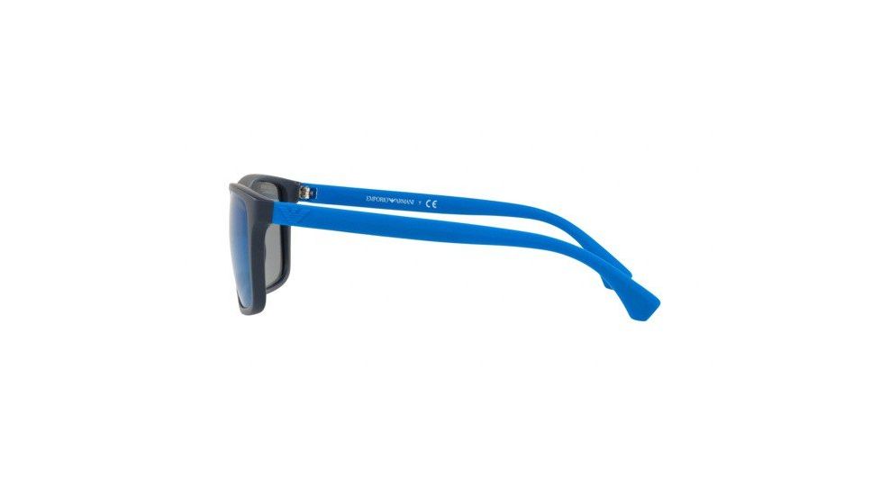 Armani EA4033 Single Vision Prescription Sunglasses, 56mm, Blue Rubber, EA4033-565055-56-SV