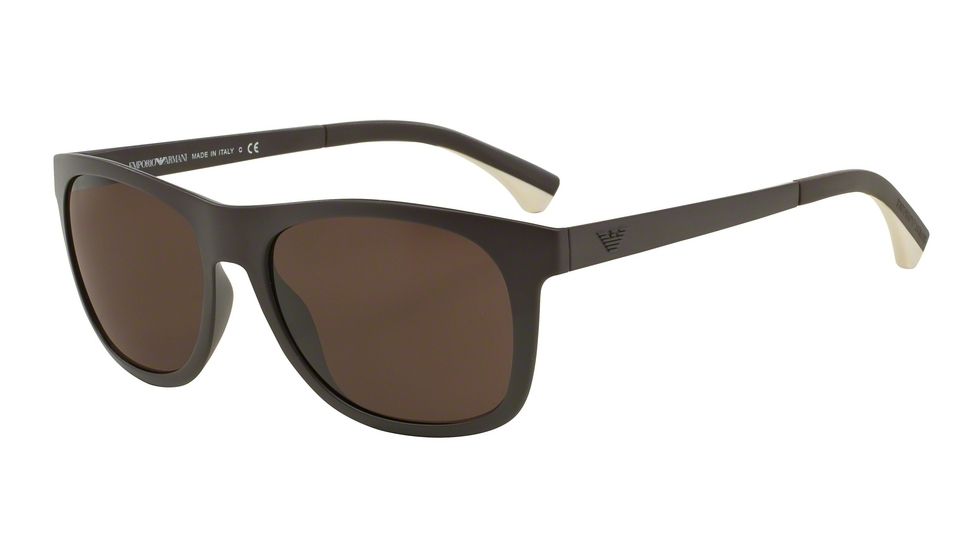 Armani EA4034 Progressive Prescription Sunglasses EA4034-526073-57 - Lens Diameter 57 mm, Frame Color Matte Brown