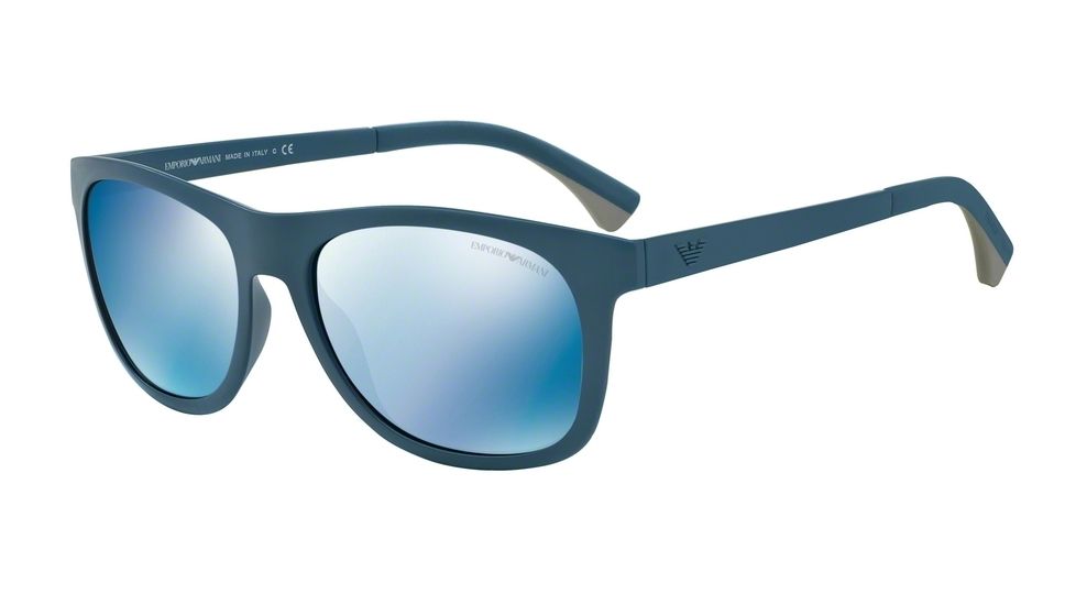 Armani EA4034 Progressive Prescription Sunglasses EA4034-526355-57 - Lens Diameter 57 mm, Frame Color Matte Blue