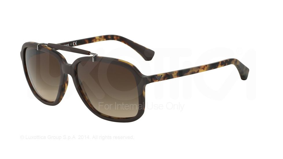 Armani EA4036 Single Vision Prescription Sunglasses EA4036-527013-58 - Lens Diameter 58 mm, Frame Color Top Brown/Matte Havana