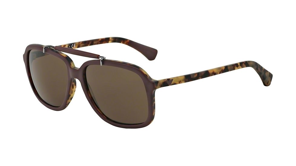Armani EA4036 Single Vision Prescription Sunglasses EA4036-527173-58 - Lens Diameter 58 mm, Frame Color Top Bordeaux/Matte Havana