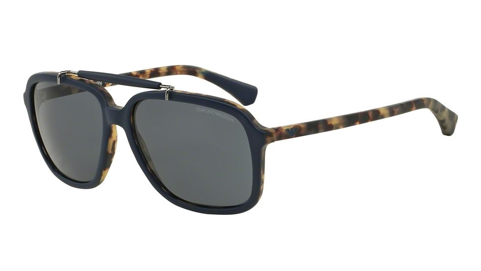 Armani EA4036 Single Vision Prescription Sunglasses EA4036-527287-58 - Lens Diameter 58 mm, Frame Color Top Blue/matte Havana