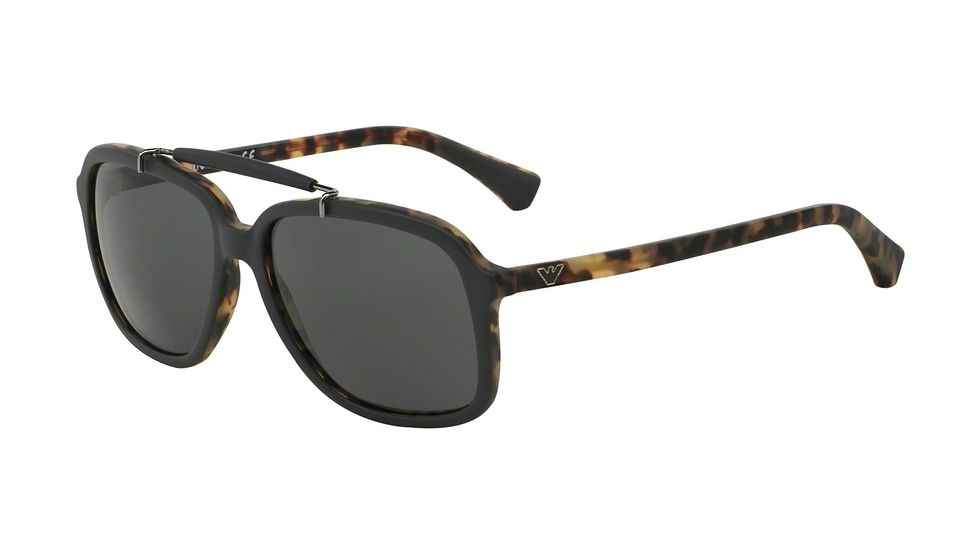 Armani EA4036 Single Vision Prescription Sunglasses EA4036-527387-58 - Lens Diameter 58 mm, Frame Color Top Dark Grey/Matte Havana