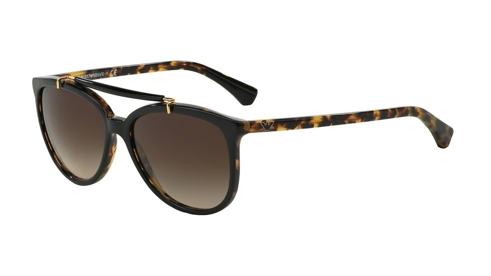 Armani EA4039 Progressive Prescription Sunglasses EA4039-526413-56 - Lens Diameter 56 mm, Frame Color Top Black On Havana