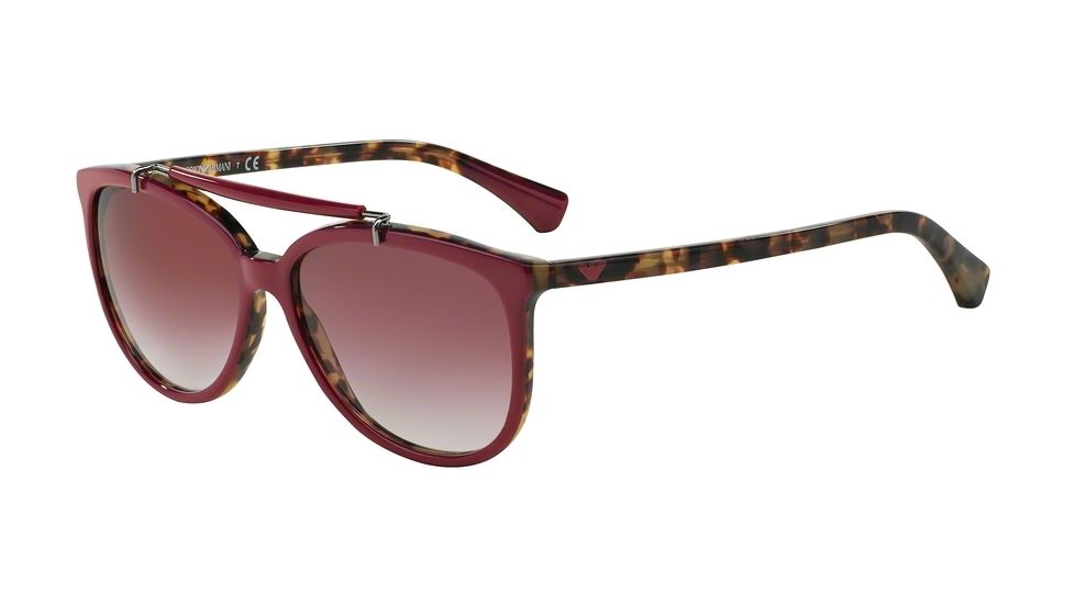 Armani EA4039 Progressive Prescription Sunglasses EA4039-52668H-56 - Lens Diameter 56 mm, Frame Color Top Purple On Havana