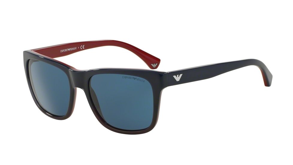 Armani EA4041 Progressive Prescription Sunglasses EA4041-534780-56 - Lens Diameter 56 mm, Frame Color Blue Gradient Red On Red