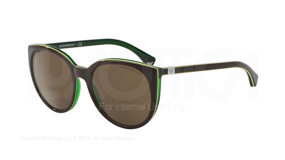 Armani EA4043 Progressive Prescription Sunglasses EA4043-535173-55 - Lens Diameter 55 mm, Frame Color Brown/Green Line/Green