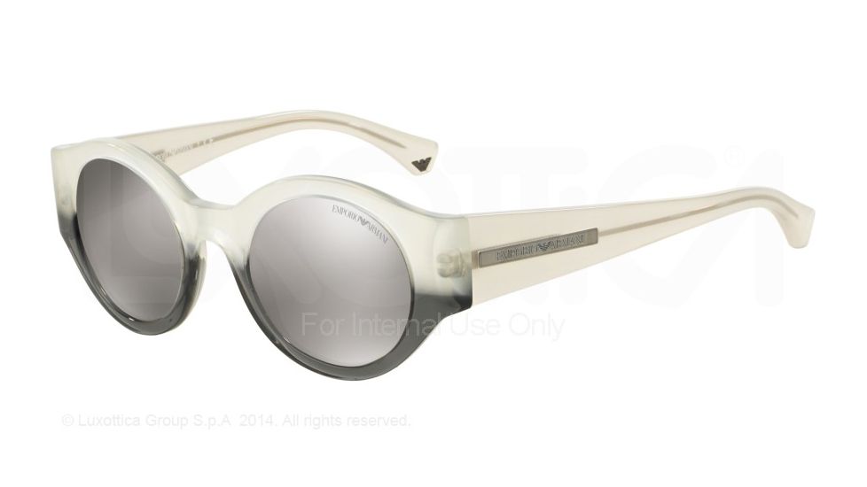 Armani EA4044 Bifocal Prescription Sunglasses EA4044-53656G-47 - Lens Diameter 47 mm, Frame Color Opal White Gradient Black