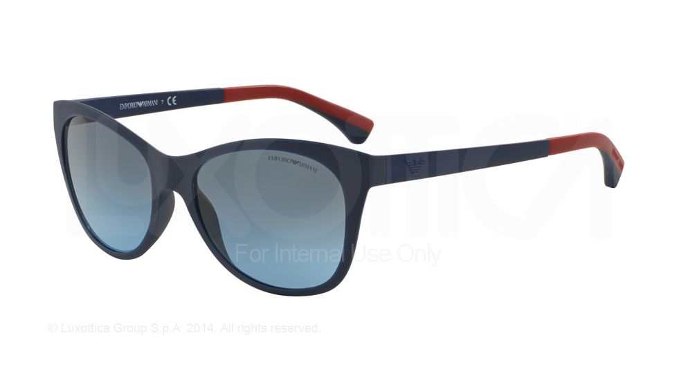 Armani EA4046 Single Vision Prescription Sunglasses EA4046-51228F-56 - Lens Diameter 56 mm, Frame Color Matte Blue