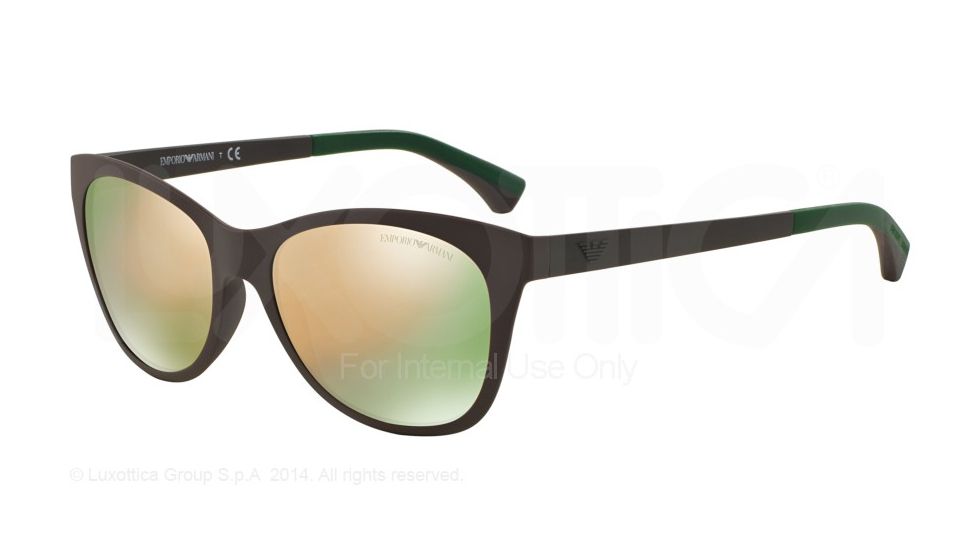 Armani EA4046 Single Vision Prescription Sunglasses EA4046-53424Z-56 - Lens Diameter 56 mm, Frame Color Matte Brown