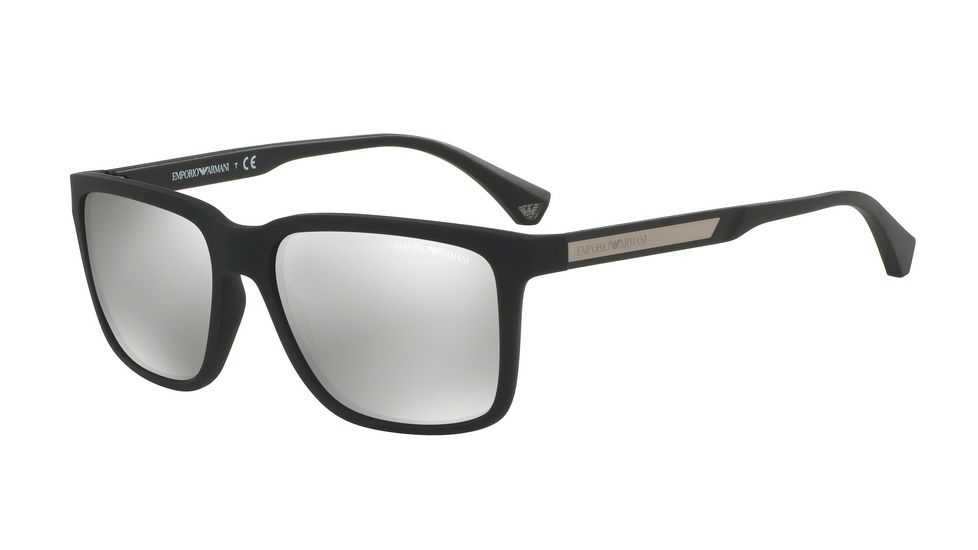 Armani EA4047 Progressive Prescription Sunglasses EA4047-50636G-56 - Lens Diameter 56 mm, Frame Color Black Rubber