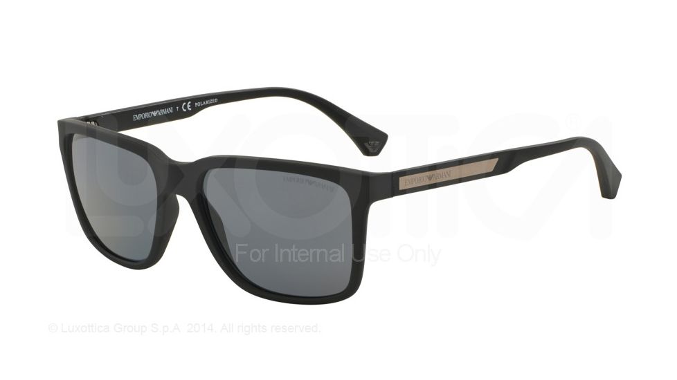 Armani EA4047 Progressive Prescription Sunglasses EA4047-506381-56 - Lens Diameter 56 mm, Frame Color Black Rubber
