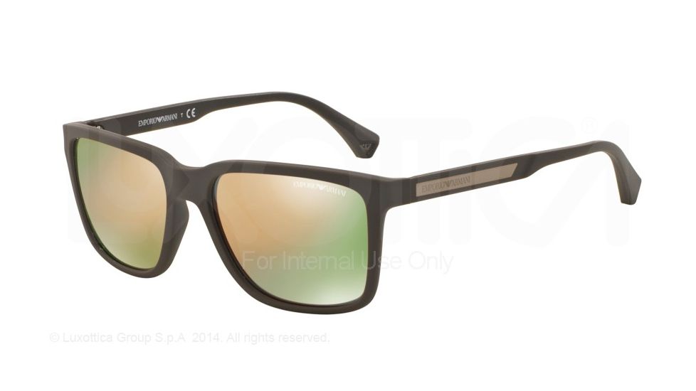 Armani EA4047 Progressive Prescription Sunglasses EA4047-53054Z-56 - Lens Diameter 56 mm, Frame Color Grey/Brown Rubber