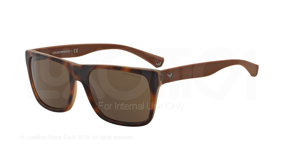 Armani EA4048 Progressive Prescription Sunglasses EA4048-539173-56 - Lens Diameter 56 mm, Frame Color Top Havana/matte Brown
