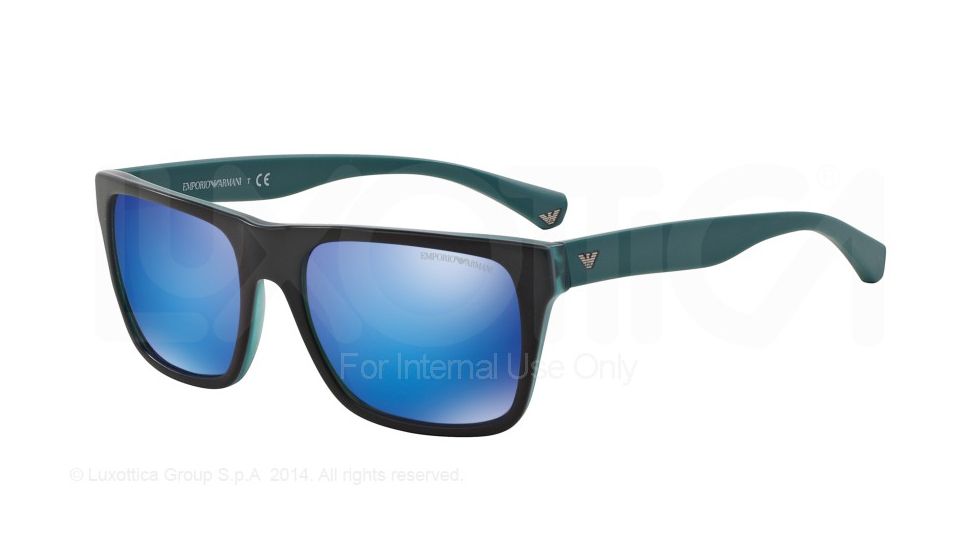 Armani EA4048 Progressive Prescription Sunglasses EA4048-539355-56 - Lens Diameter 56 mm, Frame Color Top Black/matte Turquoise