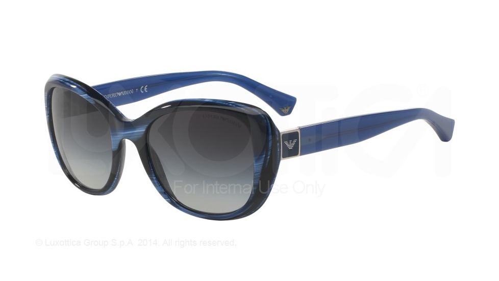 Armani EA4052 Progressive Prescription Sunglasses EA4052-53988G-54 - Lens Diameter 54 mm, Frame Color Blue Horn
