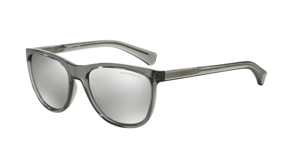 Armani EA4053 Single Vision Prescription Sunglasses EA4053-53726G-57 - Lens Diameter 57 mm, Frame Color Transparent Grey