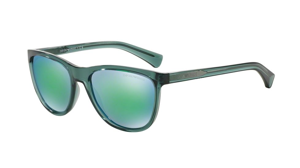 Armani EA4053 Single Vision Prescription Sunglasses EA4053-537531-57 - Lens Diameter 57 mm, Frame Color Transparent Green