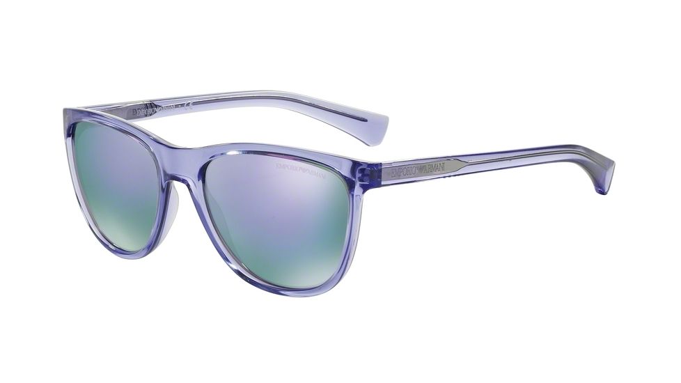 Armani EA4053 Single Vision Prescription Sunglasses EA4053-53764V-57 - Lens Diameter 57 mm, Frame Color Transparent Violet