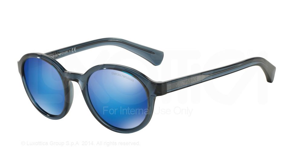 Armani EA4054 Bifocal Prescription Sunglasses EA4054-537355-49 - Lens Diameter 49 mm, Frame Color Transparent Blue