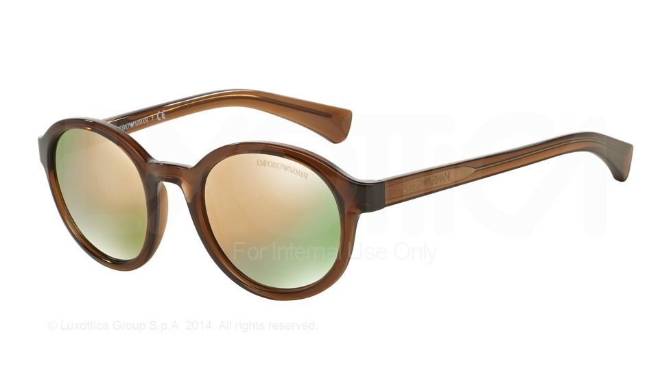Armani EA4054 Bifocal Prescription Sunglasses EA4054-53744Z-49 - Lens Diameter 49 mm, Frame Color Transparent Brown