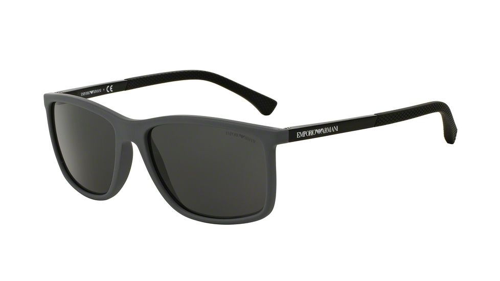 Armani EA4058 Single Vision Prescription Sunglasses EA4058-547387-58 - Lens Diameter 58 mm, Frame Color Grey Rubber