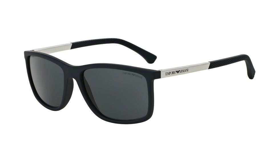 Armani EA4058 Single Vision Prescription Sunglasses EA4058-547487-58 - Lens Diameter 58 mm, Frame Color Blue Rubber