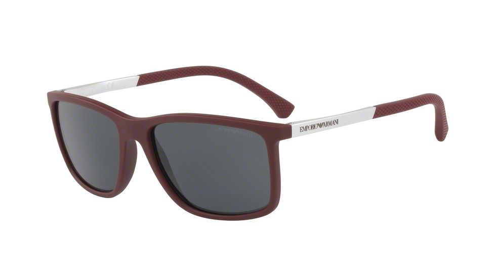 Armani EA4058 Single Vision Prescription Sunglasses EA4058-559587-58 - Lens Diameter 58 mm, Frame Color Bordeaux Rubber