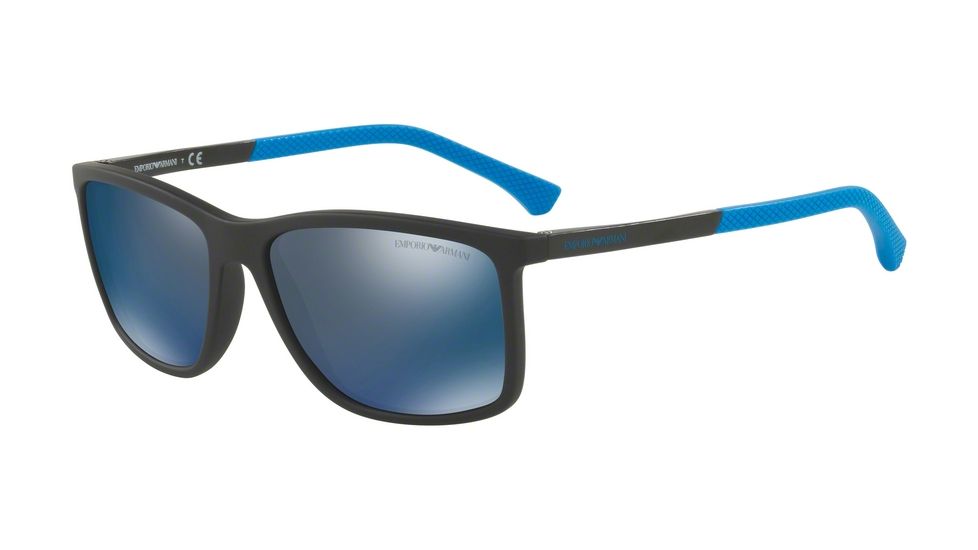 Armani EA4058 Single Vision Prescription Sunglasses EA4058-565025-58 - Lens Diameter 58 mm, Frame Color Black Rubber