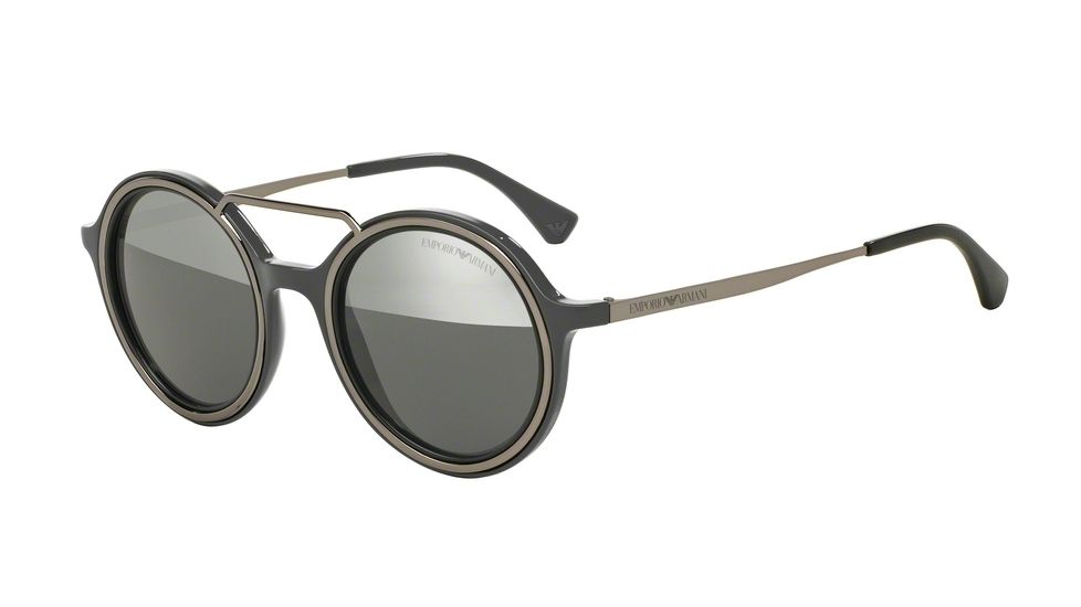 Armani EA4062 Single Vision Prescription Sunglasses EA4062-54621Y-49 - Lens Diameter 49 mm, Frame Color Grey/gunmetal
