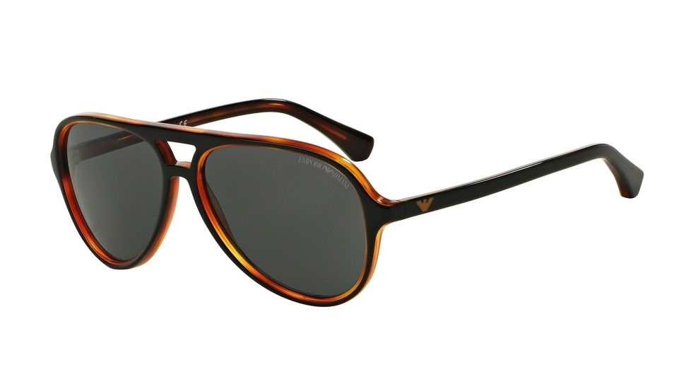 Armani EA4063 Single Vision Prescription Sunglasses EA4063-546487-58 - Lens Diameter 58 mm, Frame Color Top Black On Havana