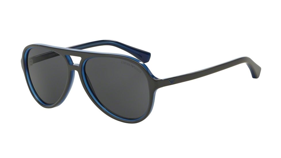Armani EA4063 Single Vision Prescription Sunglasses EA4063-546787-58 - Lens Diameter 58 mm, Frame Color Top Grey On Opal Blue