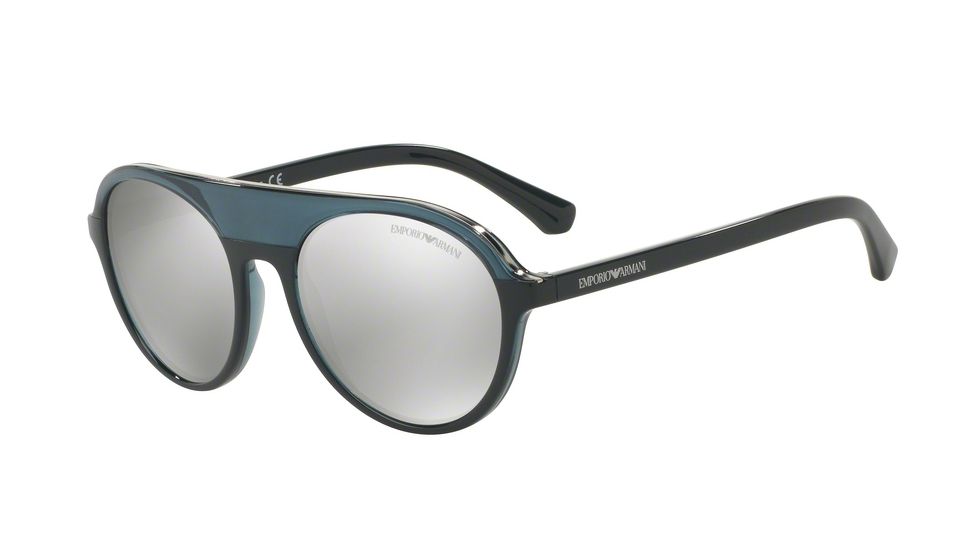 Armani EA4067 Single Vision Prescription Sunglasses EA4067-55206G-54 - Lens Diameter 54 mm, Frame Color Tr Petroleum/petroleum