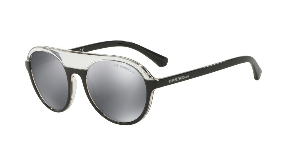 Armani EA4067 Single Vision Prescription Sunglasses EA4067-55226G-54 - Lens Diameter 54 mm, Frame Color Transparent/black