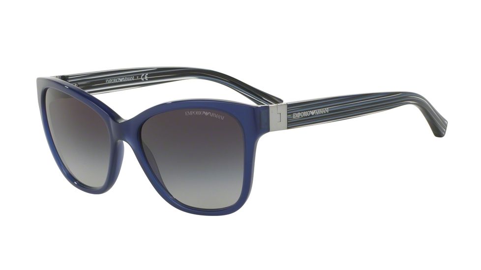 Armani EA4068F Progressive Prescription Sunglasses EA4068F-55188G-57 - Lens Diameter 57 mm, Frame Color Opal Blue