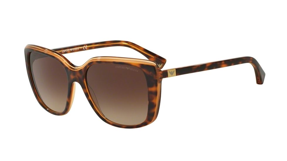 Armani EA4069 Single Vision Prescription Sunglasses EA4069-551513-56 - Lens Diameter 56 mm, Frame Color Top Havana/opal Honey/honey Tr