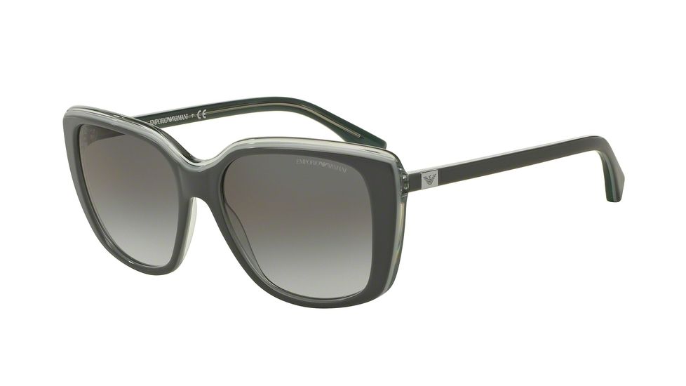 Armani EA4069 Single Vision Prescription Sunglasses EA4069-55168E-56 - Lens Diameter 56 mm, Frame Color Top Grey/opal Sage/sage Transp
