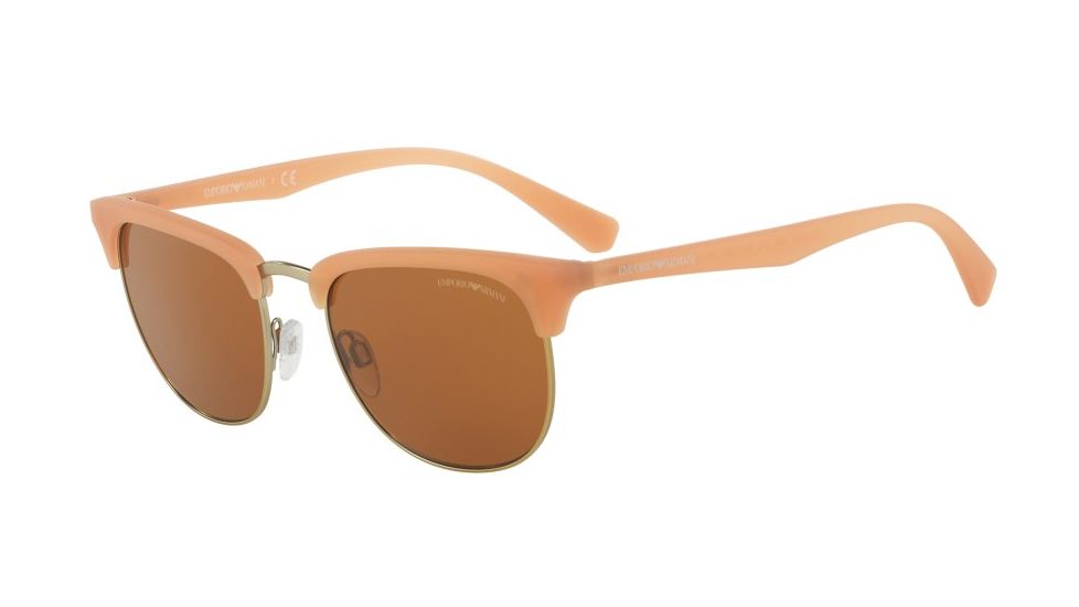 Armani EA4072 Progressive Prescription Sunglasses EA4072-550173-52 - Lens Diameter 52 mm, Frame Color Matte Opal Honey