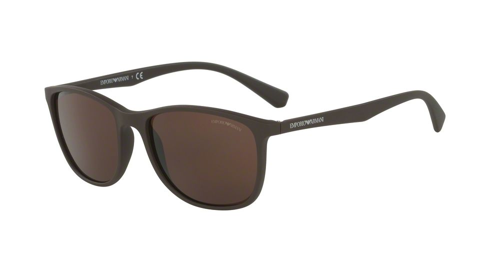 Armani EA4074 Progressive Prescription Sunglasses EA4074-550373-56 - Lens Diameter 56 mm, Frame Color Matte Brown