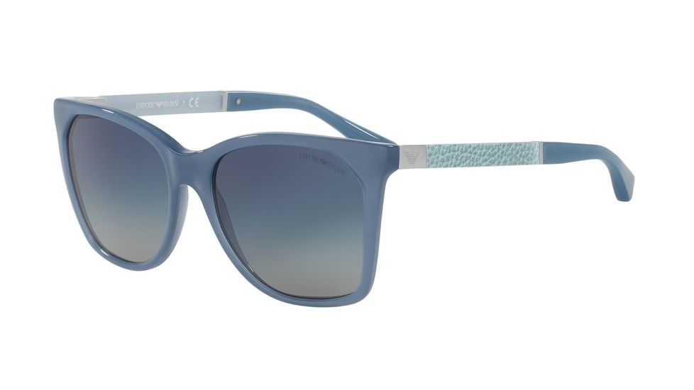 Armani EA4075 Progressive Prescription Sunglasses EA4075-55054L-57 - Lens Diameter 57 mm, Frame Color Opal Azure Blue