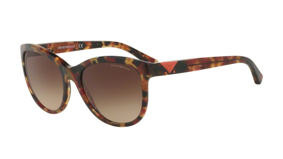 Armani EA4076F Single Vision Prescription Sunglasses EA4076F-554113-56 - Lens Diameter 56 mm, Frame Color Havana Spot Raspberry