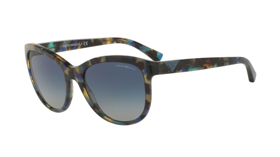 Armani EA4076F Single Vision Prescription Sunglasses EA4076F-55424L-56 - Lens Diameter 56 mm, Frame Color Havana Spot Blue