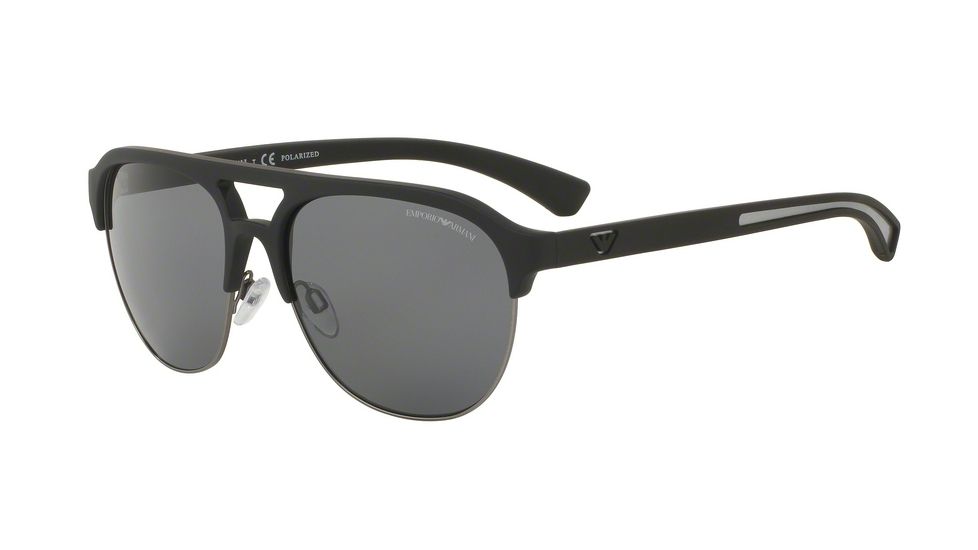 Armani EA4077 Bifocal Prescription Sunglasses EA4077-506381-58 - Lens Diameter 58 mm, Frame Color Black Rubber