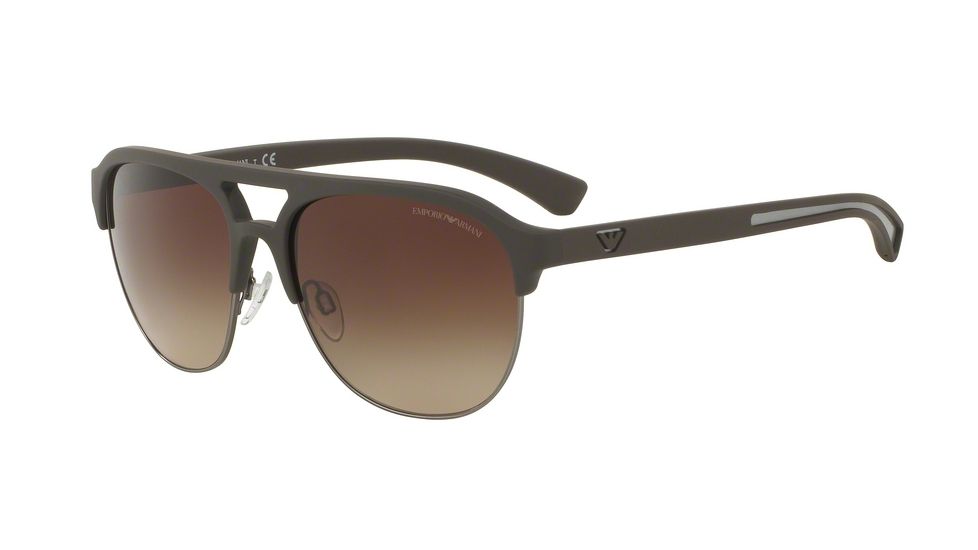 Armani EA4077 Bifocal Prescription Sunglasses EA4077-530513-58 - Lens Diameter 58 mm, Frame Color Brown Rubber